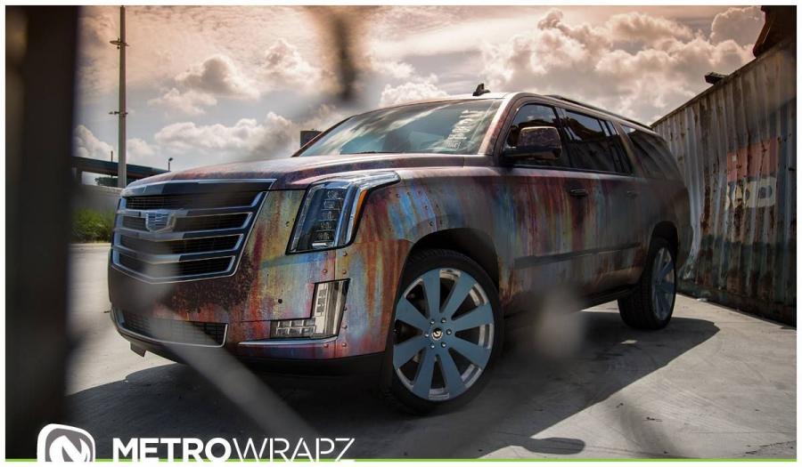 Cadillac Escalade Rust Chrome by Metro Wrapz '2015
